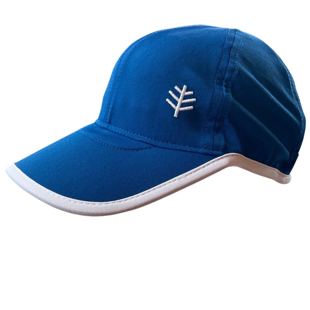 Coolibar Wave Rider Sport Cap Blue White UPF 50 Sun Hat Womens‎ S/M Beach Hiking